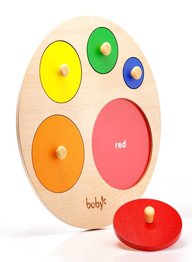 Boby Montessori Multiple Circle Puzzle Board, Knob Wooden Puzzle, Geometric Shape Puzzle Early Education Material Sensorial Toy for Toddler Shape & Color Sorter (Multiple Circle Puzzles) - Image 1